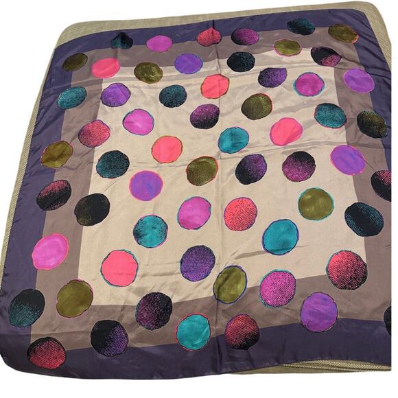 Stenstroms Colorful Silk Scarf 35" Square - Picture 1 of 6